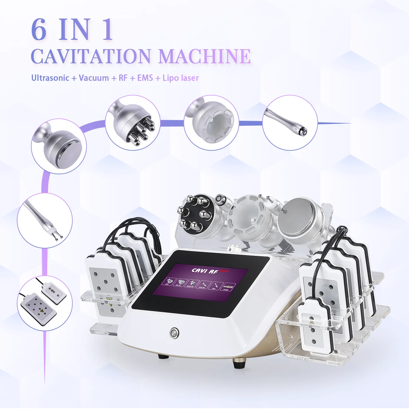 Multifunctional Rf Vacuum Slimming New 6 In 1 Cavitation Machine For Sale