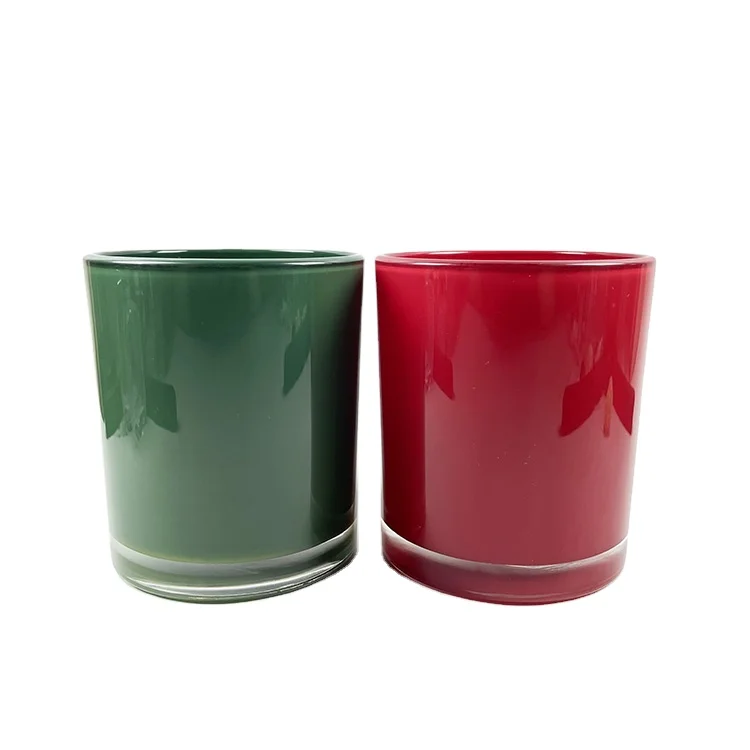 luxury aroma glass candle jar colored Customized candle container high quality red diffuser candle jar