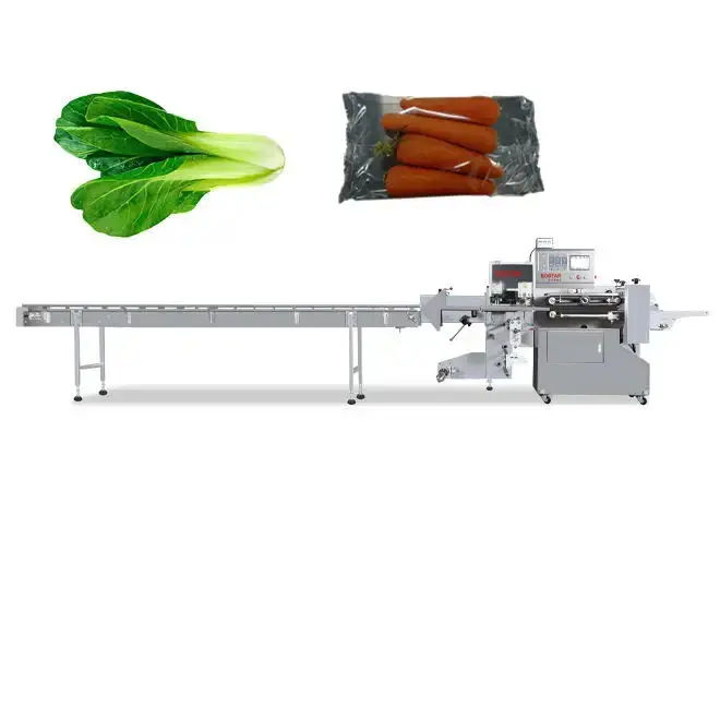 Qingdao Bostar Fruit vegetable tray pillow flow packaging  machine with servo control  and CE certification