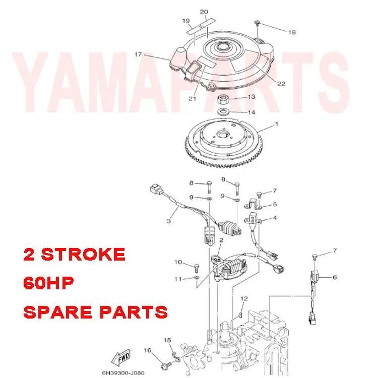 6EE-81995-40 LABEL WARNING FOR YAMAHA SEATAN 2 STROKE 60HP OUTBOARD ENGINE SPARE PARTS