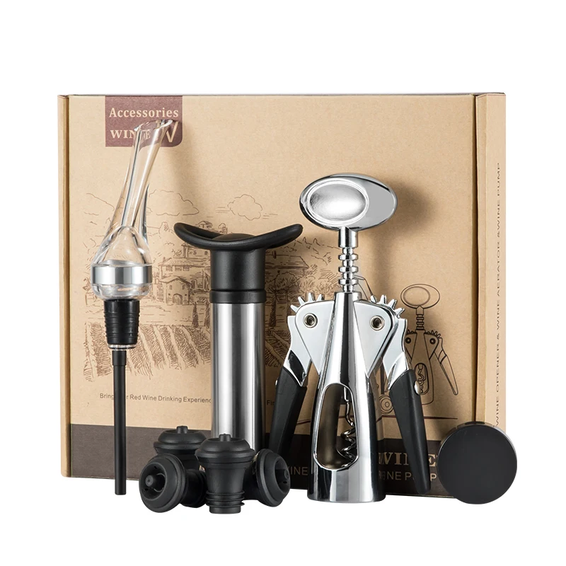 
New products wine accessories gift set air pressure wine bottle opener set wine corkscrew kit 
