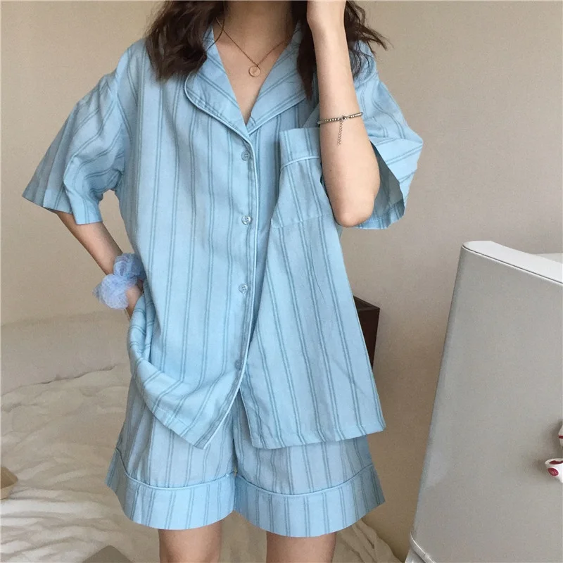 Ladies summer sleepwear two piece wholesale pajama luxury set milk silk pajamas designers pyjamas short pajama for women