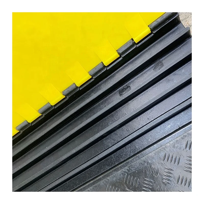 1270X900X50mm 5 Way Channel Rubber Cover Cable Ramp Road Safety Cable Protectors