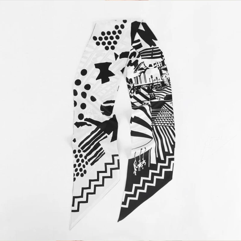 100% шелковый саржевый шарф с цифровым принтом 12 мм