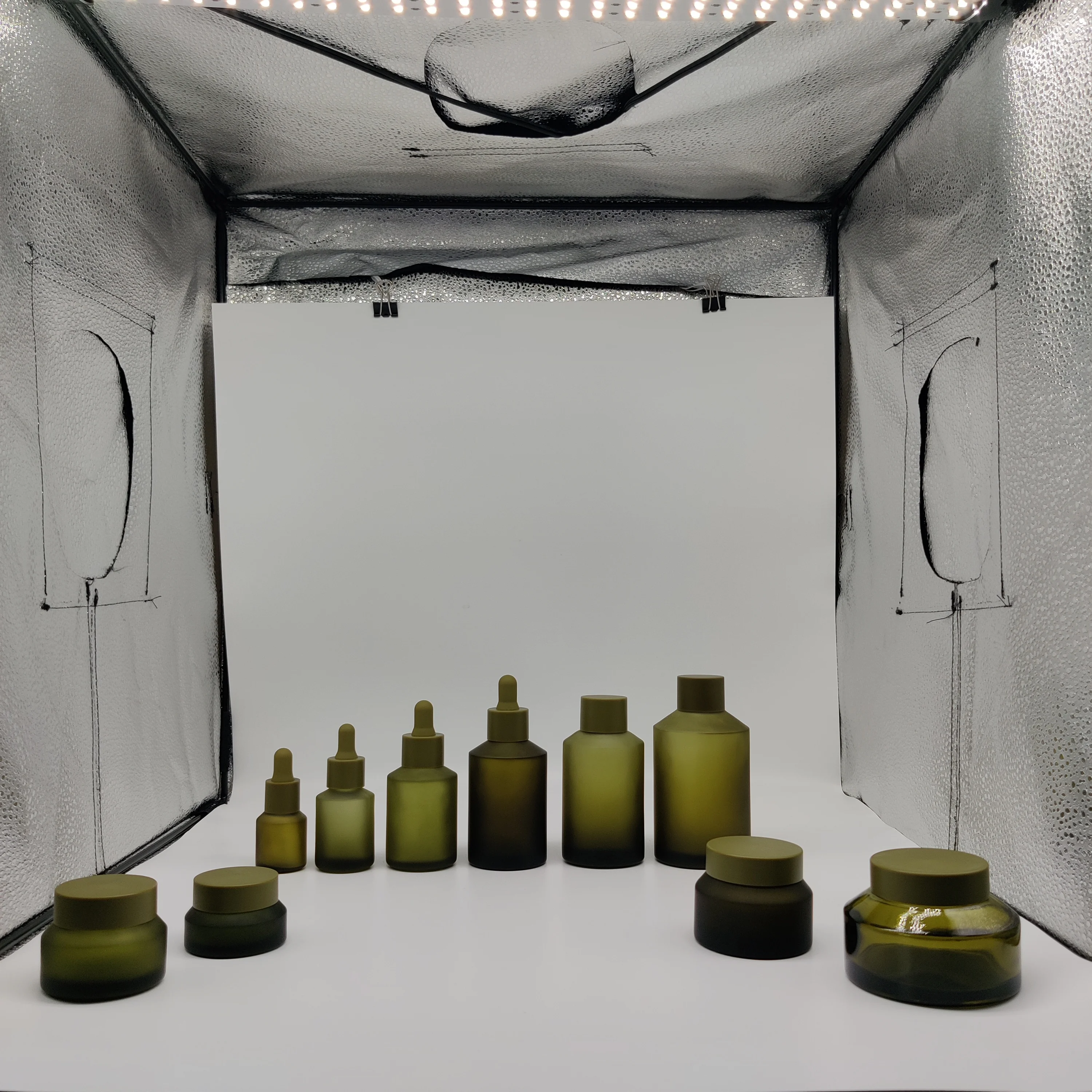 cosmetic container black glass jar black frosted glass bottle