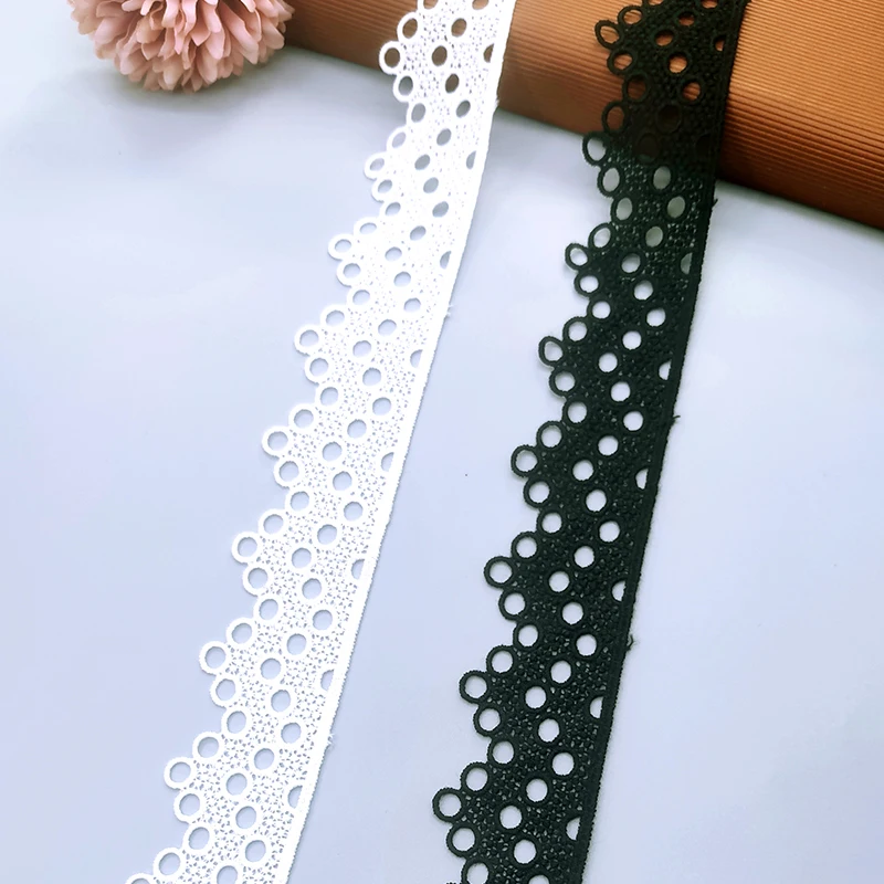 black and white lines round holes arranged sewing trim elastic lace  bra clothing accessories