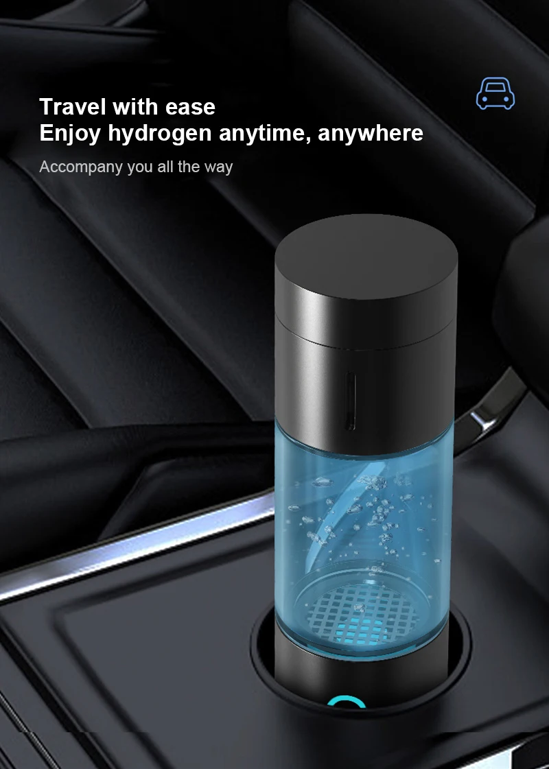 3000PPB/time IP67 ODM OEM  Hydrogen-rich H2life Glass Bottle Hydrogen Water Maker Generator Water Bottle