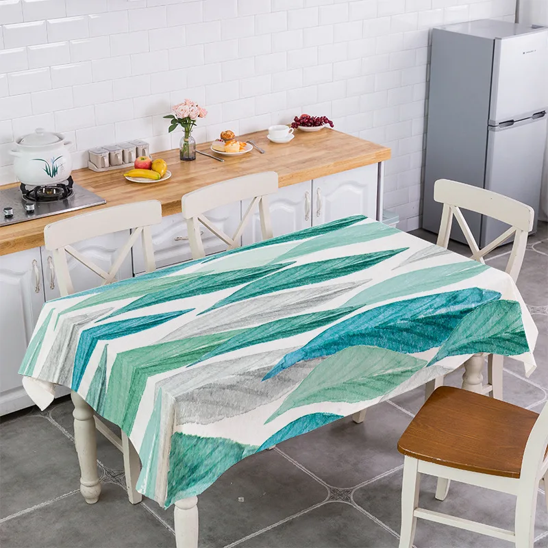 Green Palm Leaves Rectangular Tablecloth Tropical Plant Landscape Tablecloth Home Decor Dining Room Kitchen Travel Living Room
