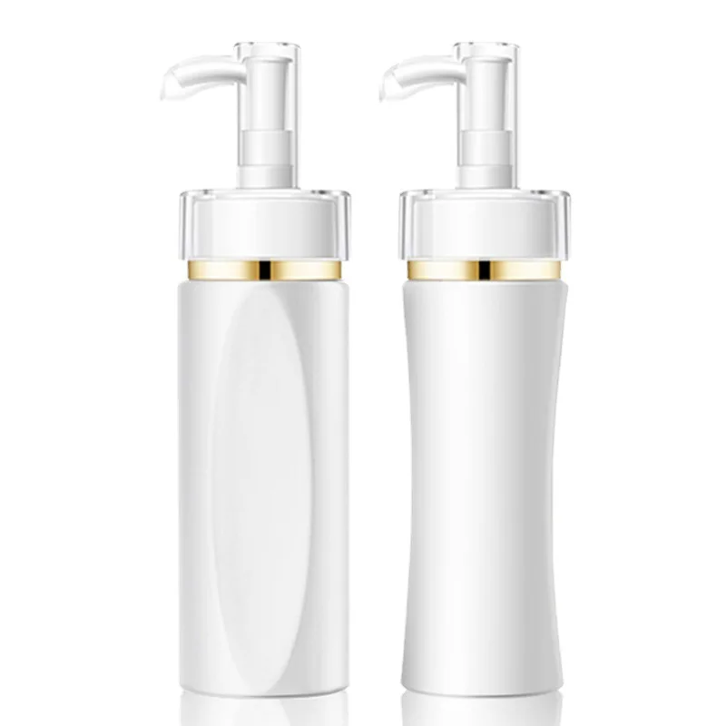 Роскошный пустой кондиционер для отеля 150/200/500 мл упаковка 16 унций мужской белый пластиковый флакон шампуня с блестящим золотым и серебряным
