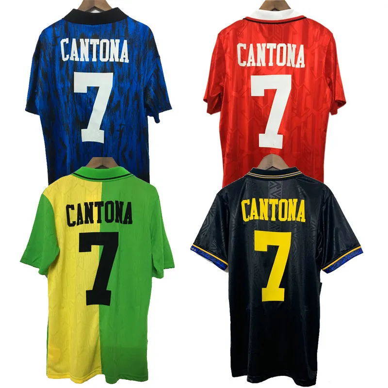 Free shipping sample order 1992 93 94 Retro soccer jersey Customized CANTONA football shirt