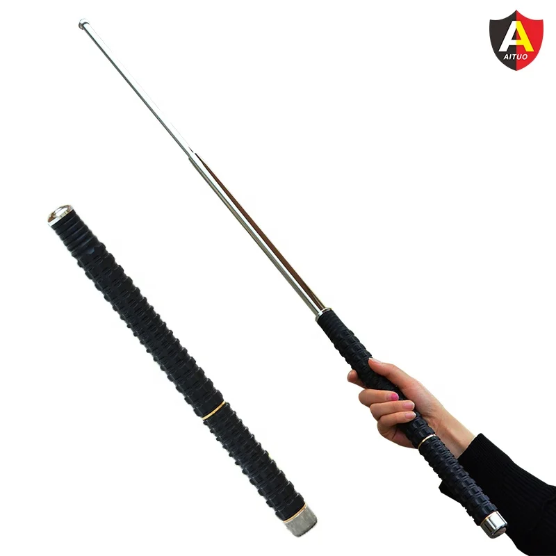1m Black Butt joint  self-defense holster with Window breaker,7075 Aluminum Alloy Drum lock batons