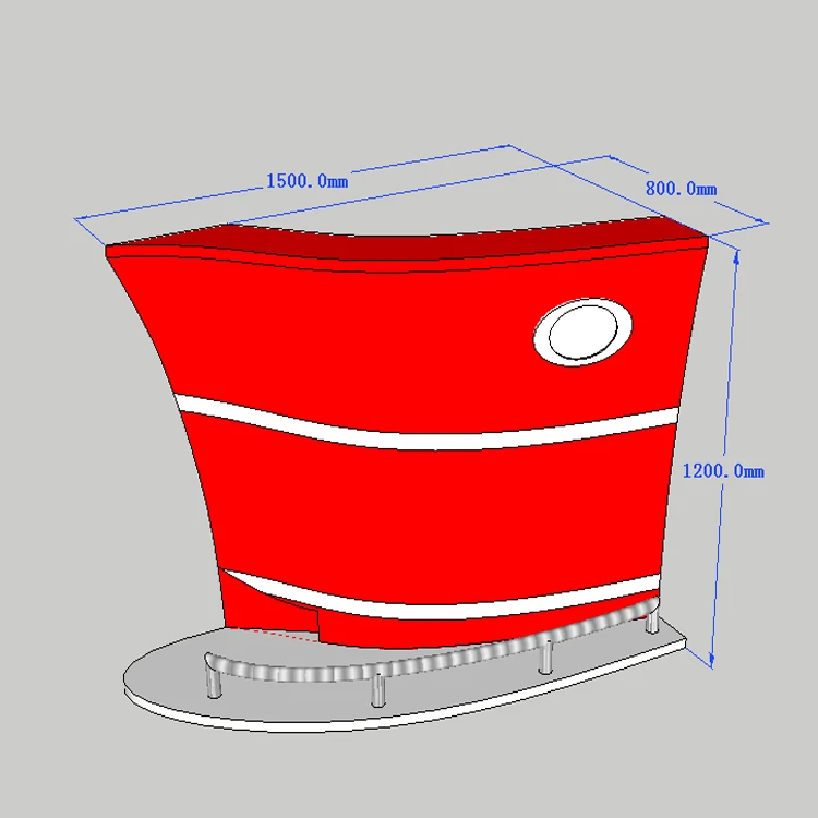 Red Color Boat Bar Table Solid Wood Home Wine Mini Bar Counter Made by Foshan Factory