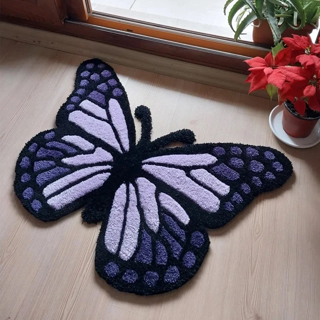 OEM Design 3D Handmade Tufted Wall Hanging Custom Die Cut Hand Tufted Carpet Area Rugs Shaped Rug