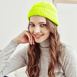 Wholesale Custom Knitted Hats Embroidered Logo Warm Plain Winter Hat
