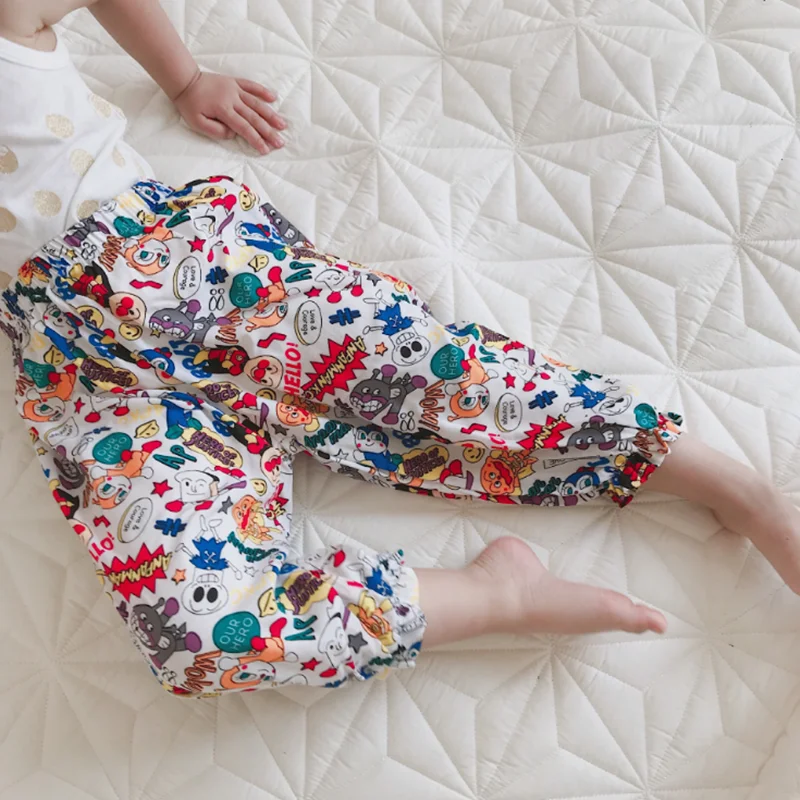 
The new style pure cotton cartoon Anti-mosquito pants long Beam feet pants Japanese-style pant baby 