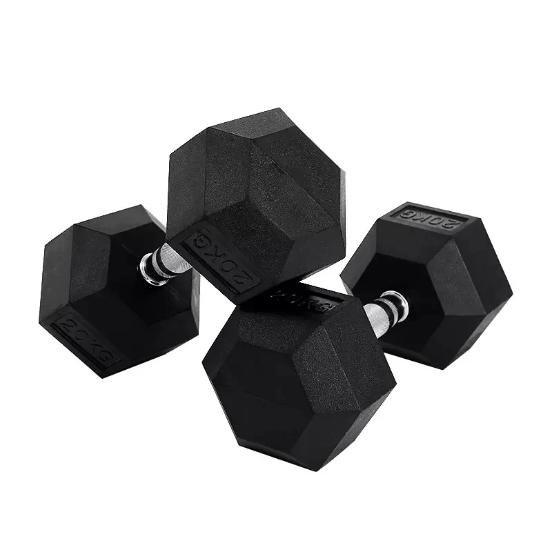 Factory Supply Gym Equipment Weight Lifting Hex Rubber Dumbbells Fitness Equipment with Low Price for Sale