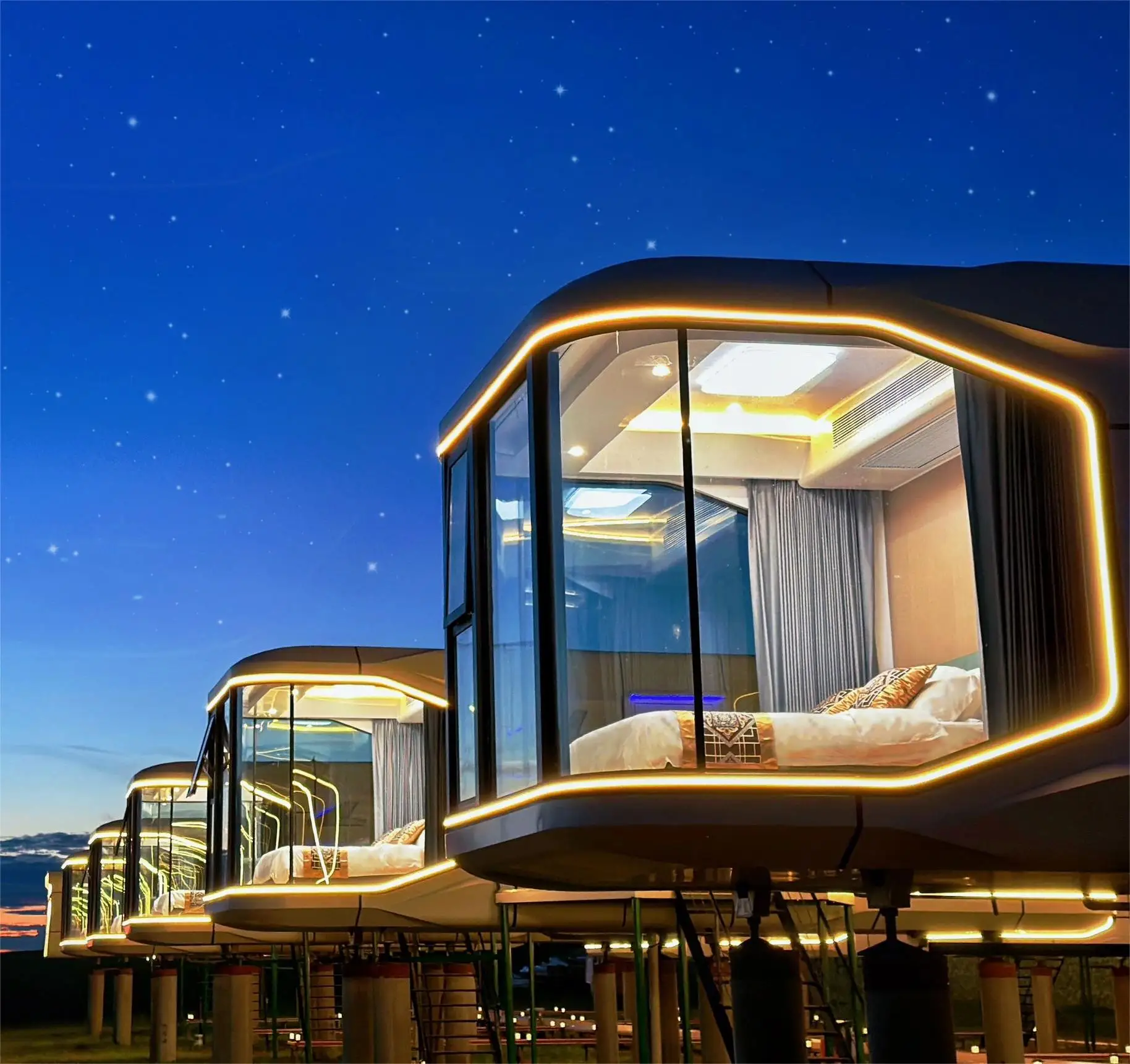 GUCI senior prefabricated capsule hotel cabin modular prefab container home folding tiny house E5