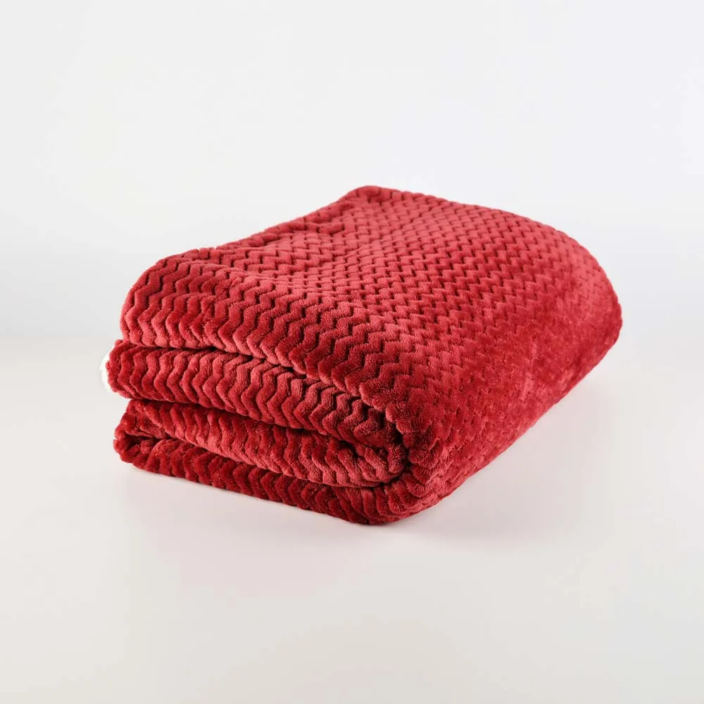 Super Soft Double Layer Sherpa Coral Fleece Blankets Throw Flannel Blanket with Stripe