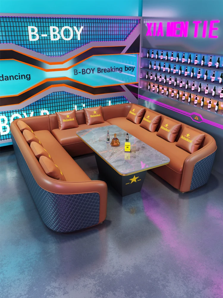 Luxury Booth Sofa Pu Leather Modern Vip Strip Night Club Bar Furniture Lounge Ktv Bar Sofa booth seating
