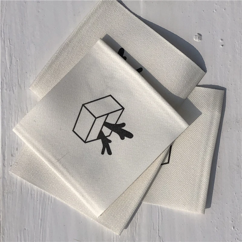
silk screen printing custom natural white soft cotton label for kids clothing 