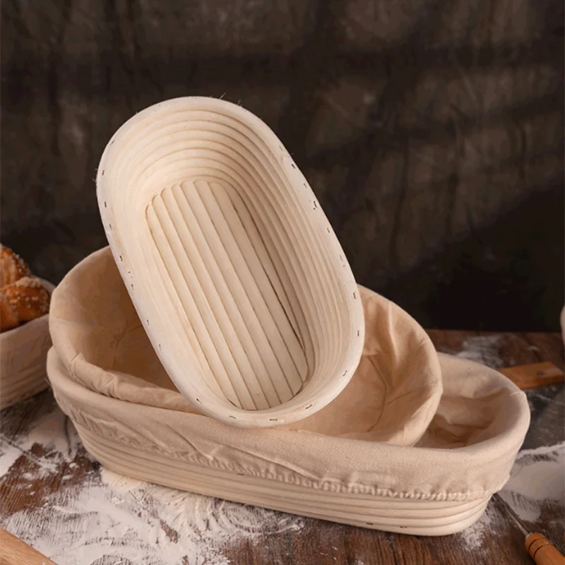 
Rattan Bread Proofing Basket Natural Oval Shape Bread Basket for Kitchen 