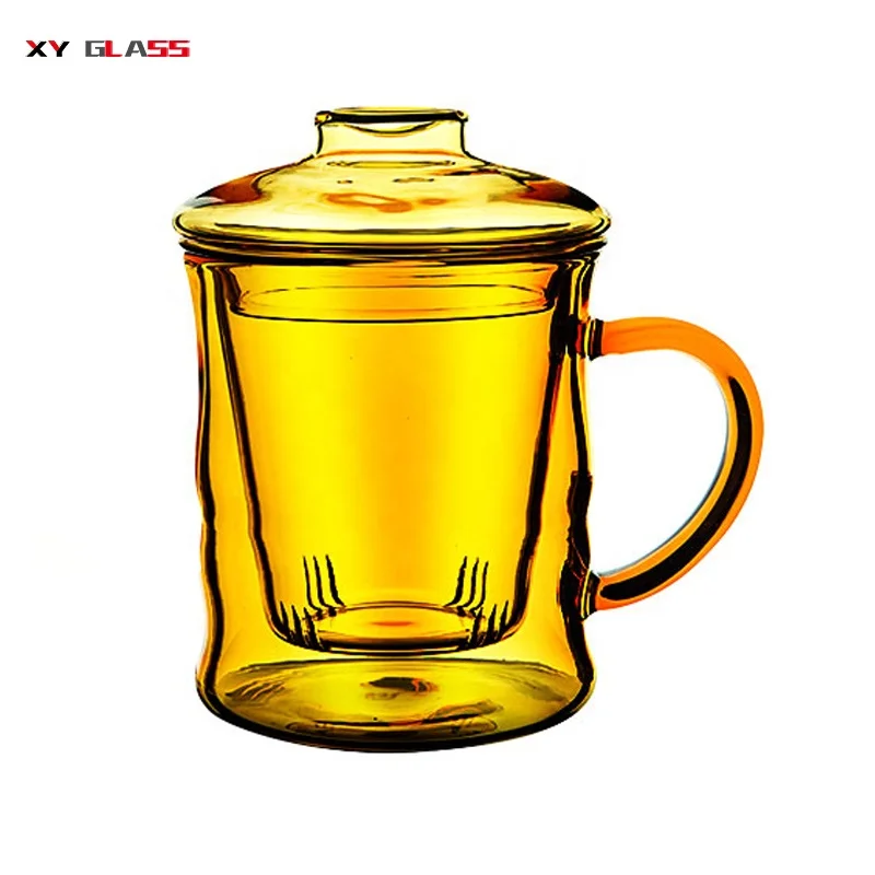 colourful Borosilicate customized capacity  handmade thermal glass tea mug