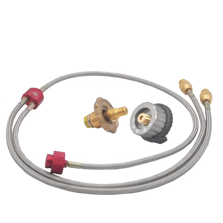 
Outdoor Multi-function Gas Stove Burner Converter Cable Propane LPG Butane Cylinders Direct Adapter With Two Connectors 