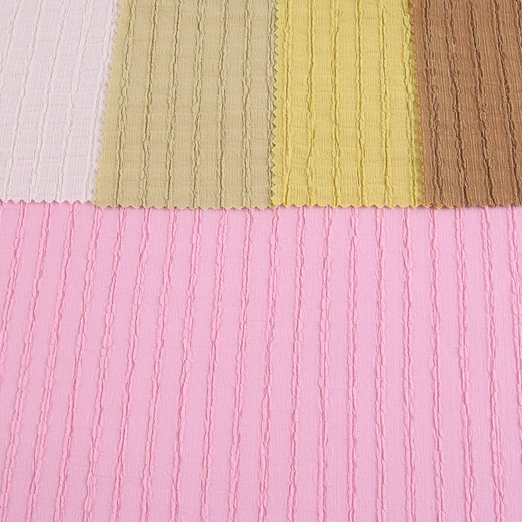 Popular light weight pink polyester warp knitted fabric 98%polyester 2%spandex warp knitting fabrics for garments