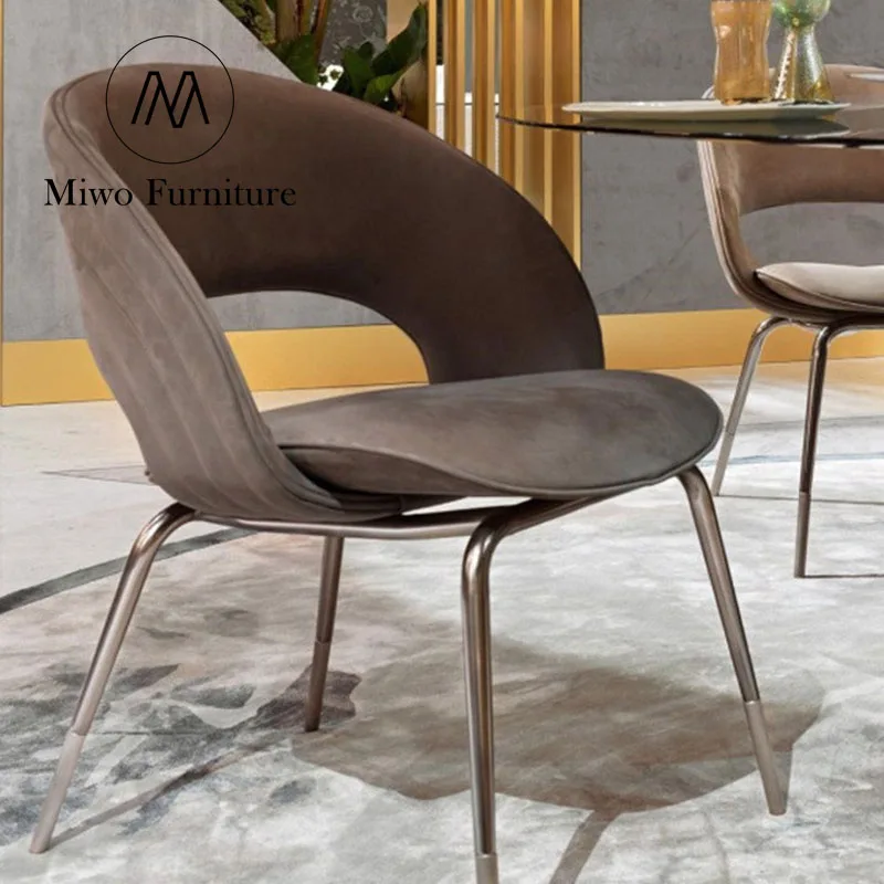 Modern velvet fabric gold stainless steel legs dining chair luxury restaurant furniture upholstered armrest accent chairs