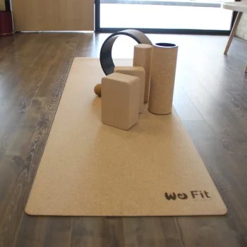 Factory manufacture Custom logo Eco Friendly cork natural rubber Mat non-slip yoga fitness exercise mat