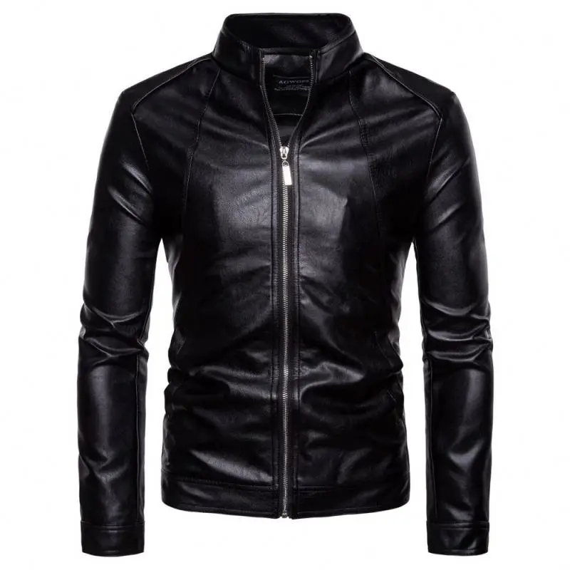 Fashion Designs Boys Classic Biker Jacket Motorcycle Pu Faux Leather Jacket for Mens blazer masculino slim fit Leather Coat