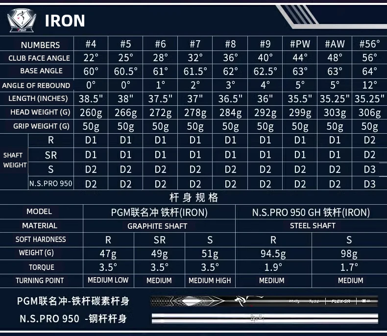 PGM MTG066 custom golf clubs complete set black men 14pcs full set golf clubs