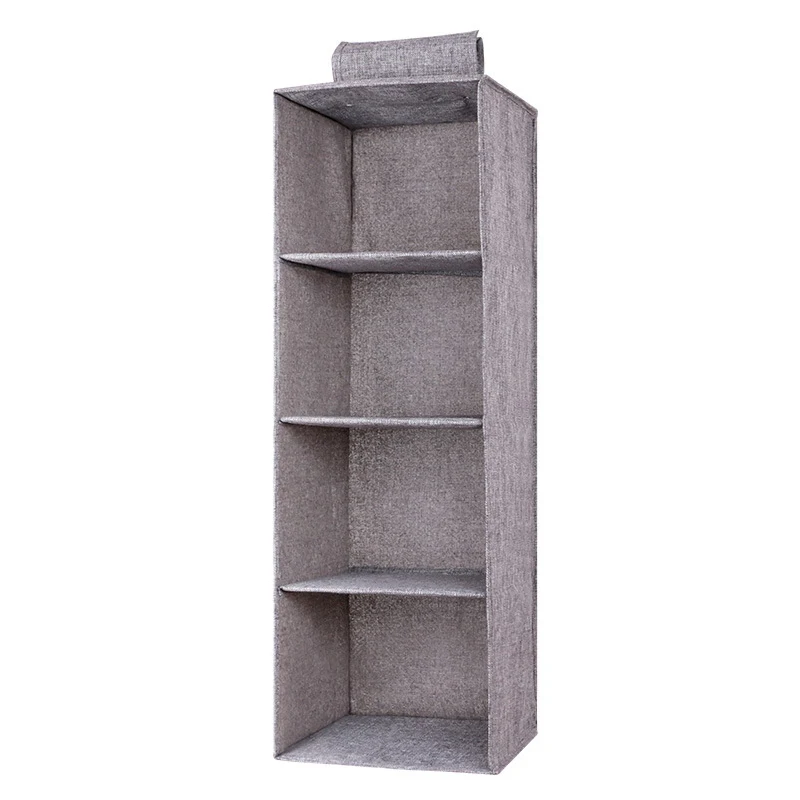 Hanging Cotton And Linen With PP Board Wardrobe Storage Box Bag Sundries Clothes Savings Foldable Multilayer Closet Hanging Bag