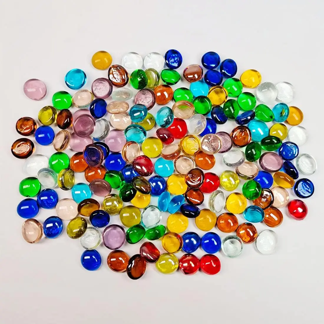 500g Mini Glass Gems,Mixed Colour Mancala Stones Flat Bottom Marble Beads for Home Decorative Art Craft Vase Filler