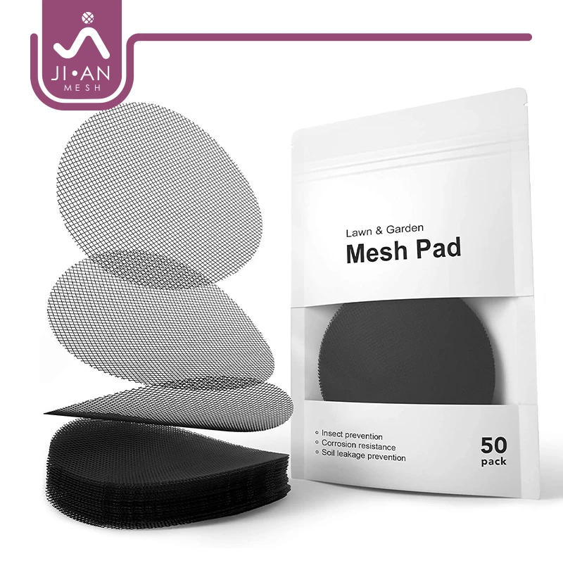 Flower Pot Hole Mesh Pad, 2 Inch 4 Inch 50 Pack Round Drainage Hole Screens Prevent Soil Loss Anti Insect for plant pot garden