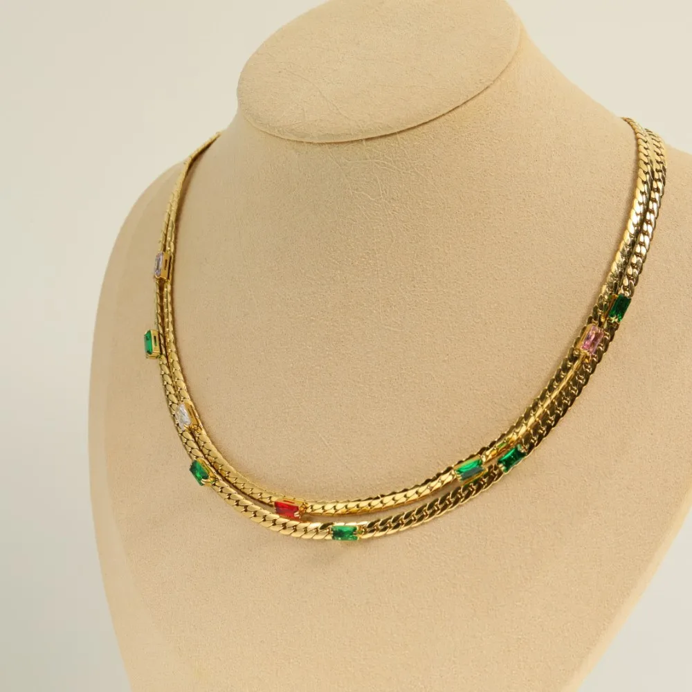 Carline Topsale, дизайнерский комплект украшений из нержавеющей стали, разноцветный циркон, модный набор колье, колье, браслет для женщин