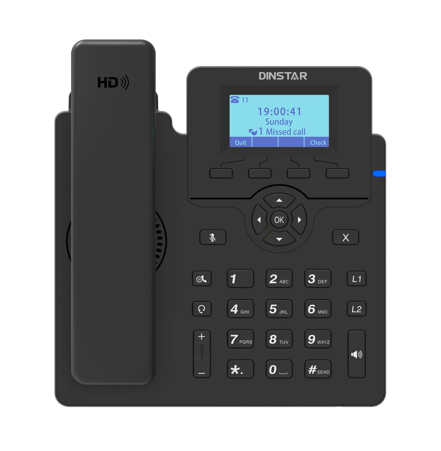 Деловой IP-телефон DINSTAR C60U, графический ЖК-дисплей 132x64 пикселей с подсветкой, поддержка POE