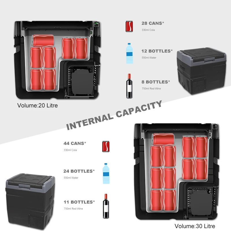 Customized 30L small portable freezer 12v compressor refrigerator