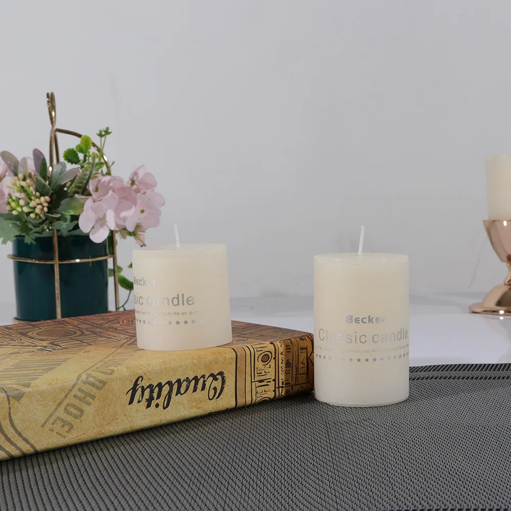 Ivory White Pillar Wax Tearless Candle High Pillar Candles Hotel Wedding Cylindrical Candle Home Decor Wedding Festival