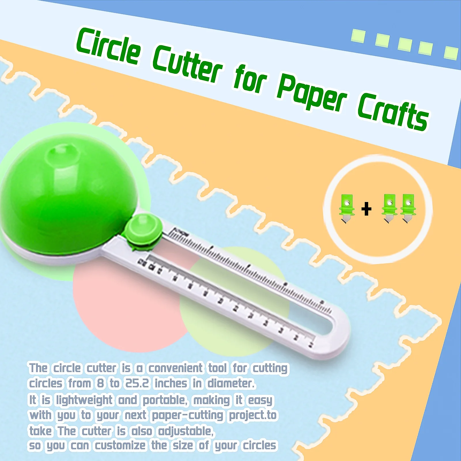 Paper Cutter Round Patchwork Compass Circle Trimmer Round Cutting Knife Circular Paper Scrapbooking Cards Cutters