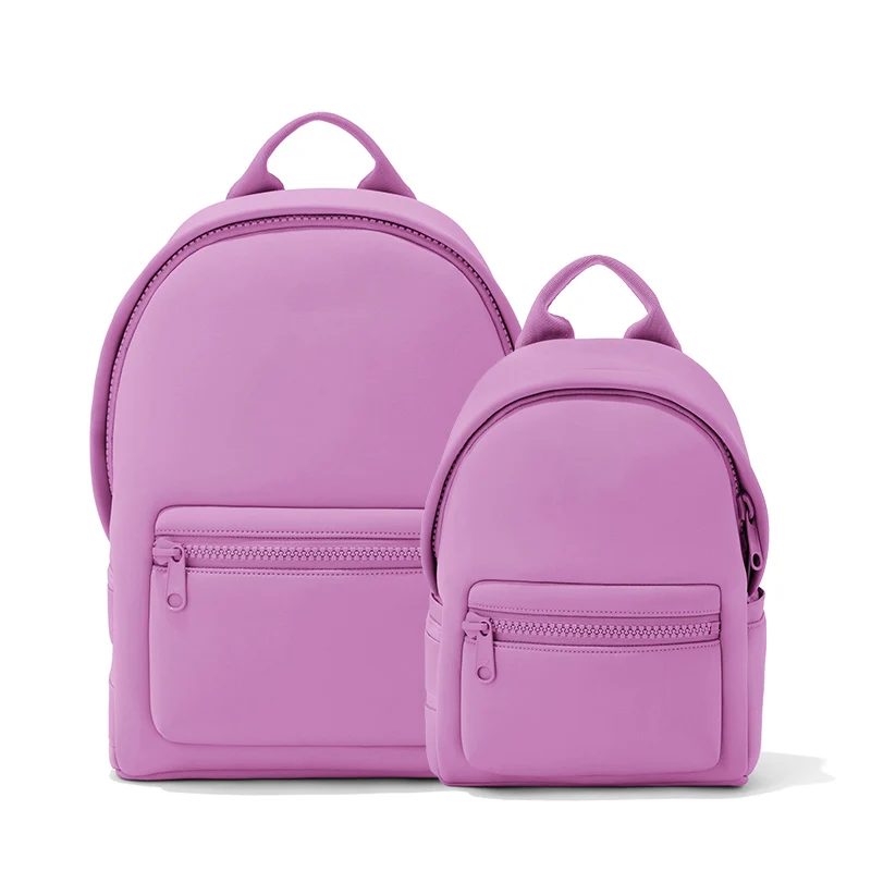 Custom Pink Large capacity Backpack bag OEM logo Multiple sizes travel bag Neoprene backpack for women