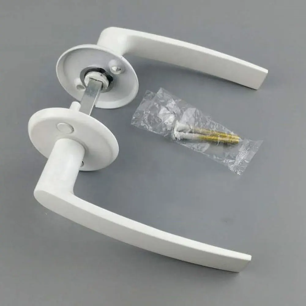 Economical best price aluminum alloy white gold chrome mortise door lock handle cylinder hole escutcheon door handle