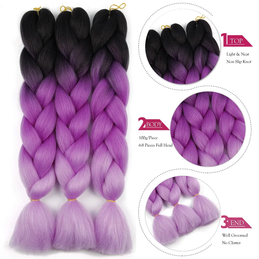 
Factory Wholesale kanikalon synthetic braiding hair 82inches 165g Jumbo Braid,Synthetic Braiding Hair Extension 