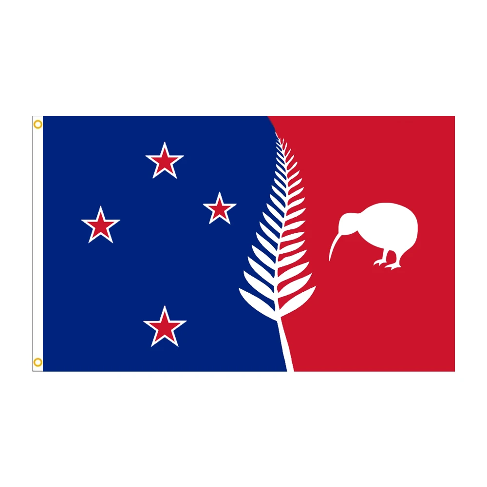 New Zealand Silver Fern Kiwi Flag Red White Blue 3X5 FT