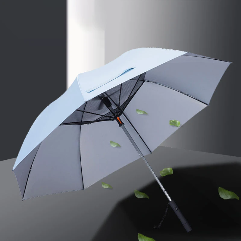 DD3243  UV Blocking Misting Umbrella with Sprayer Fan Straight Golf Fold Sun Umbrella Sports Cooling Watering Parasol Mister
