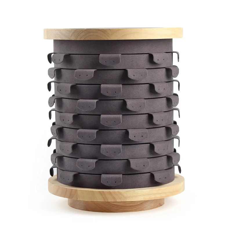 Rotating Countertop Beige Earrings Cabinet Gold And Grey Store Jewelry Acrylic & Gold Displays Showroom Jewelry Display