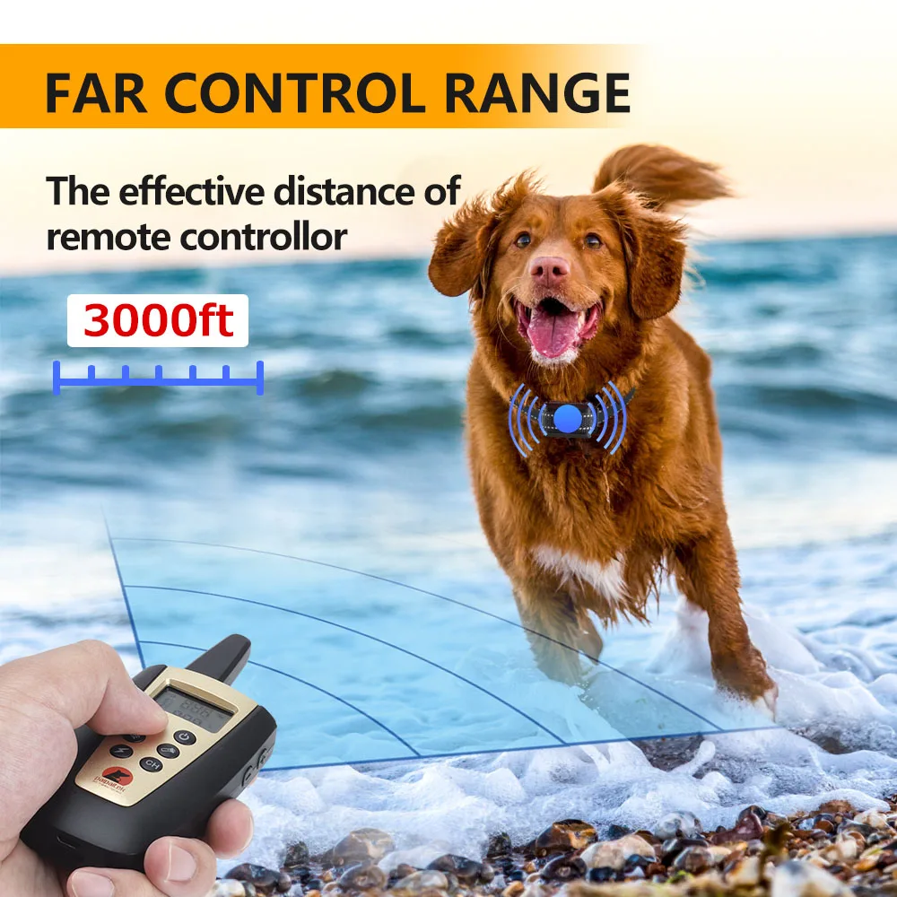 Rechargeable Barking Device Dog Beeper No Shock Collar Dog Training Collar With Remote Control