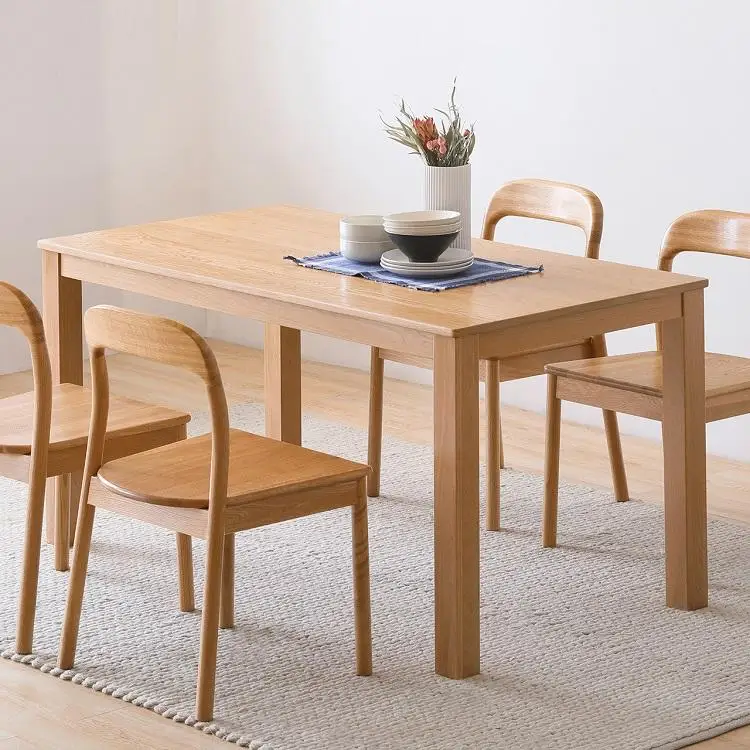 CZ-26 Simple Scandinavian Style Oak Thick Legs Dining Room Furniture Solid Wood Table