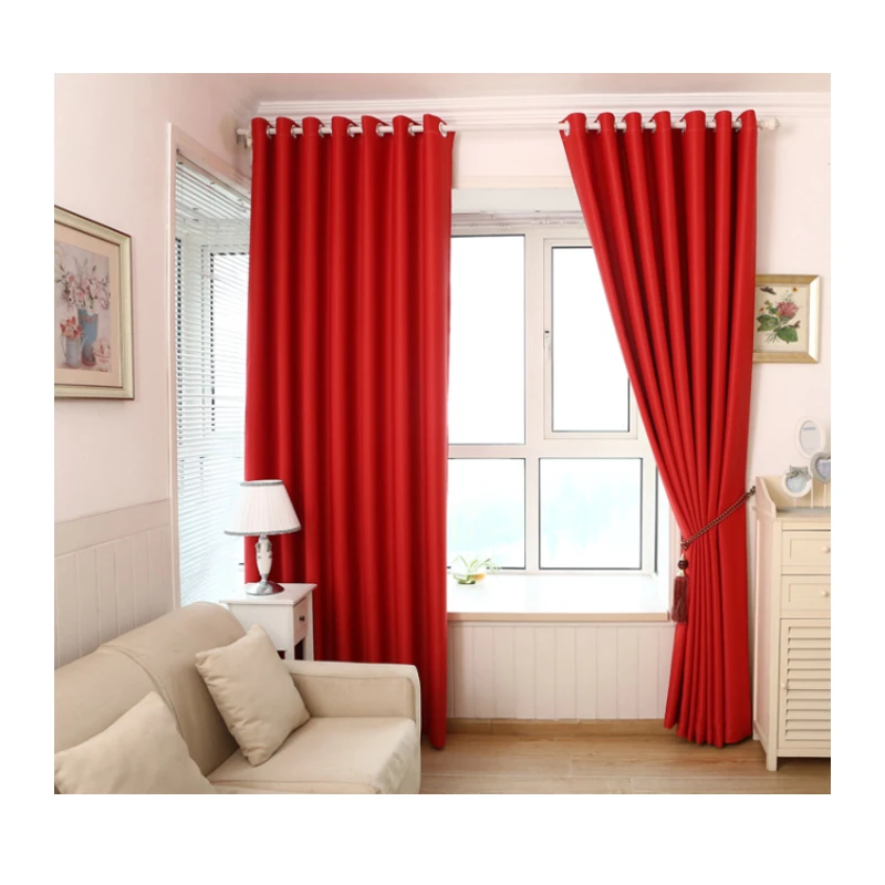 Hot Sale Pure color double side matte blackout fabric 90% shading curtains for the livingroom