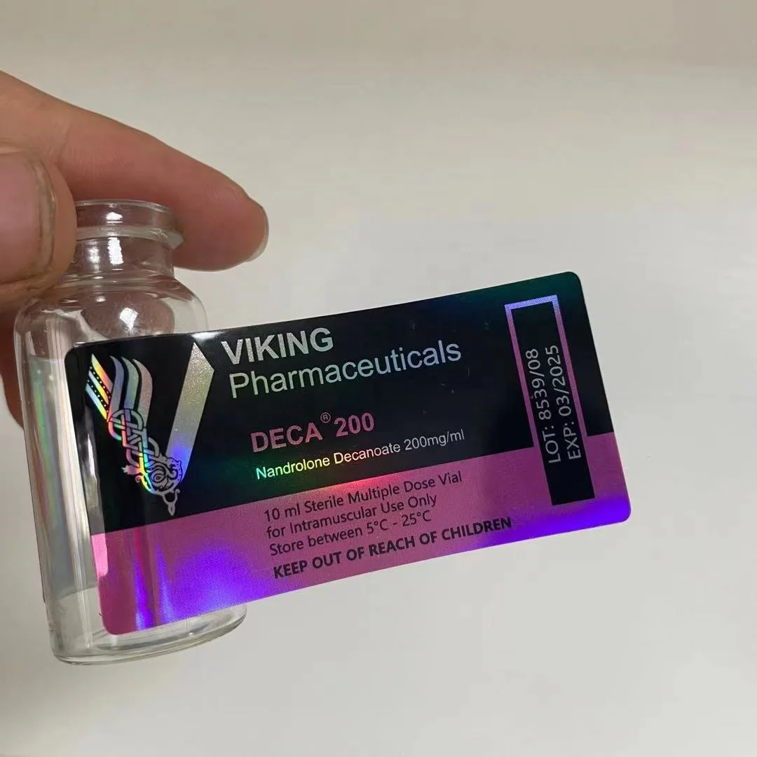 Viking Pharmaceuticals  Laser Holographic Strong Glue  10ml Vial Labels For Pharmacy Medication Bottles